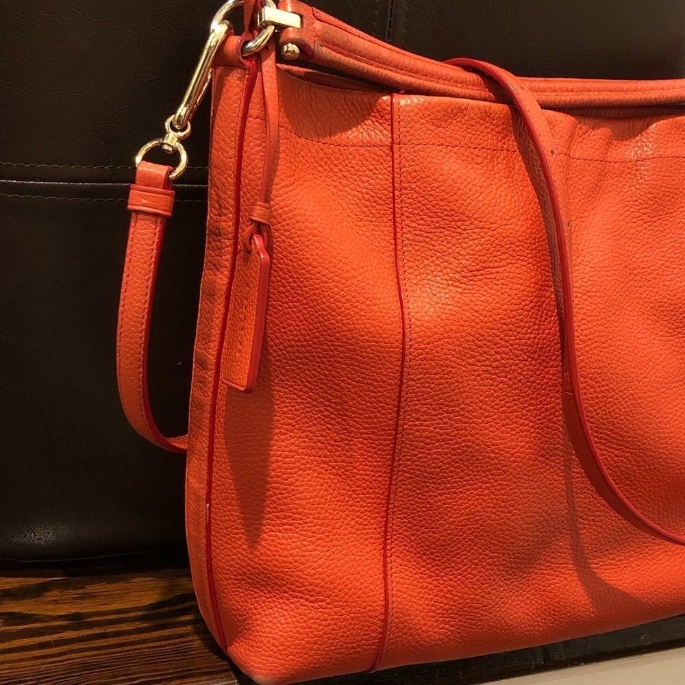 SOLD  COACH Vintage Orange Tangerine Crossbody Briefcase Shoulder Bag - Picture 6 of 16
